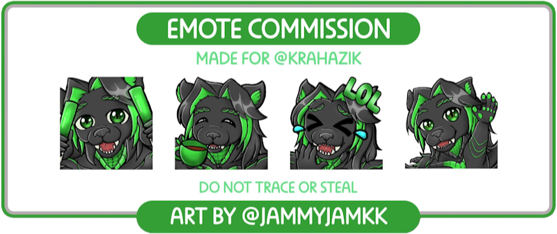 Emotes Credits Panel Emotes art by JammyJamKK on Vgen